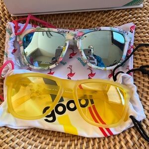Goodr Flamingo and Yellow Sunglasses Set